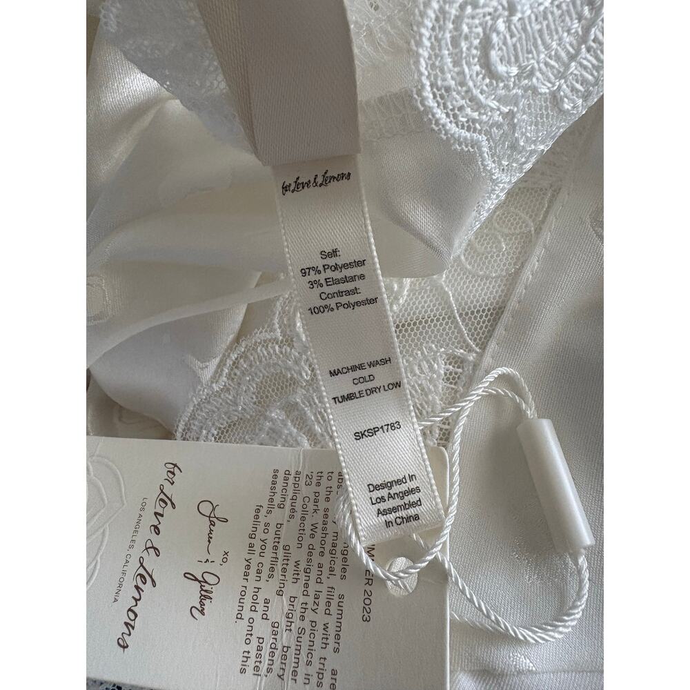 For Love And Lemons White Lace Trim Chemise - Picture 3 of 11